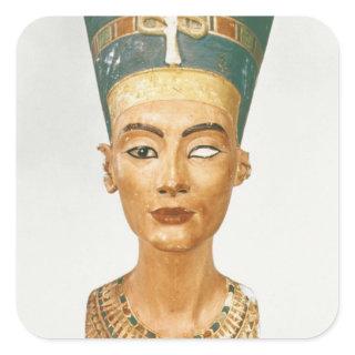 Bust of Queen Nefertiti, front view, from the stud Square Sticker
