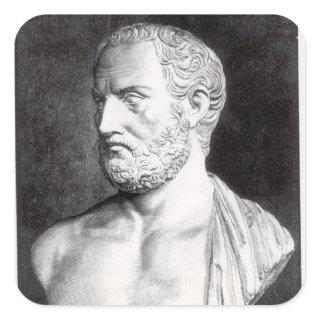 Bust of Thucydides , engraved by Barbant Square Sticker