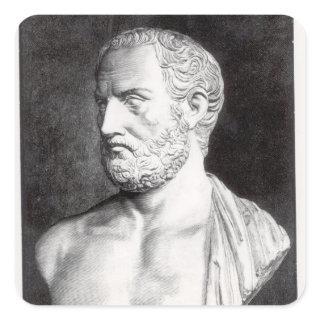 Bust of Thucydides , engraved by Barbant Square Sticker