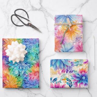 Busy Floral Tie Dye pattern set 6  Sheets