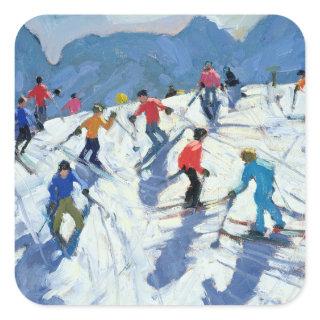 Busy Ski Slope Lofer 2004 Square Sticker
