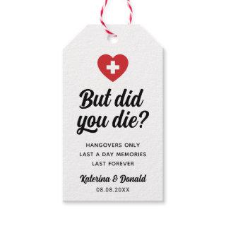 But Did You Die? Bachelorette Party Hangover Kit Gift Tags