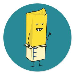 Buttered Buttery Stick of Butter Happy Thumbs Up Classic Round Sticker