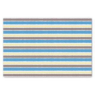 Buttered Popcorn Coffee Brown Sonic Blue Stripes Tissue Paper