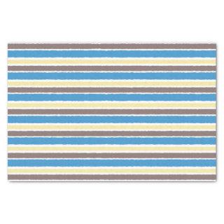 Buttered Popcorn Coffee Brown Sonic Blue Stripes Tissue Paper