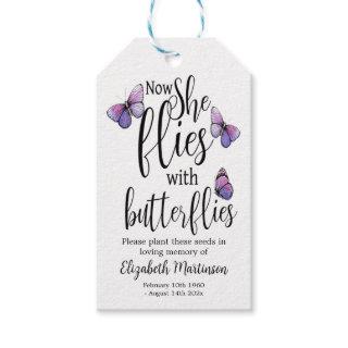 Butterflies Funeral Memorial Seed Packet Gift Tags