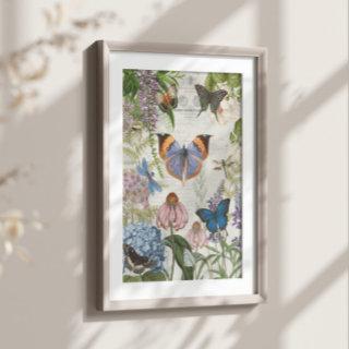 Butterfly Botanical Flower Garden Floral Decoupage Tissue Paper