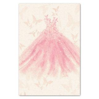 Butterfly Dance Peach Sparkle Dress Bridal Shower Tissue Paper