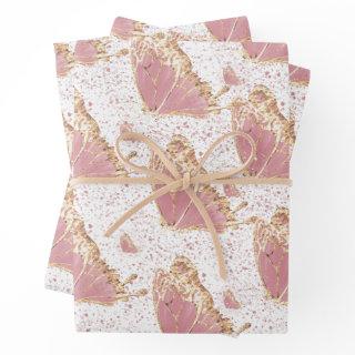 Butterfly Deco Pink Yellow Gold Speckles   Sheets