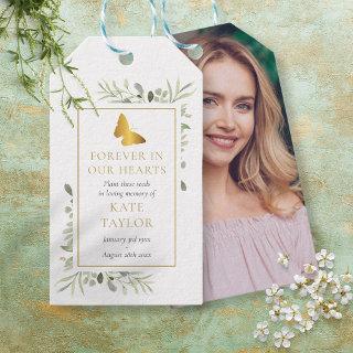 Butterfly Greenery Funeral Seed Packet Photo Gift Tags
