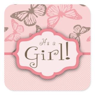 Butterfly Kisses Square Sticker