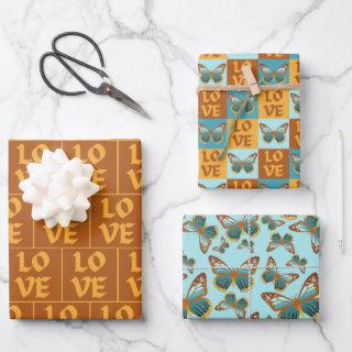 Butterfly Love Pattern | Blue & Orange Gradient  Sheets