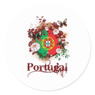 Butterfly Portugal Classic Round Sticker