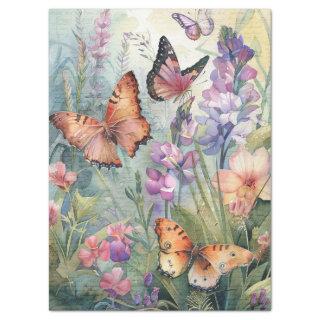 Butterfly Vintage Hand Writing Letter Decoupage Tissue Paper