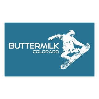 Buttermilk Colorado Snowboarder Rectangular Sticker