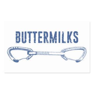 Buttermilks Rock Climbing Quickdraw Rectangular Sticker
