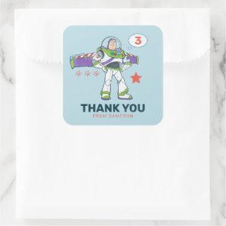 Buzz Lightyear Birthday Thank You Square Sticker