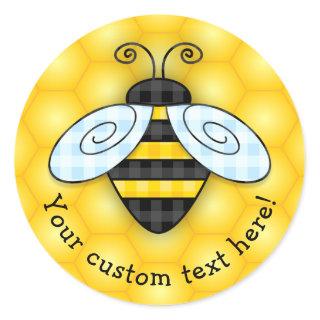 Buzzing Bumblebee and Honeycomb Icon Classic Round Sticker