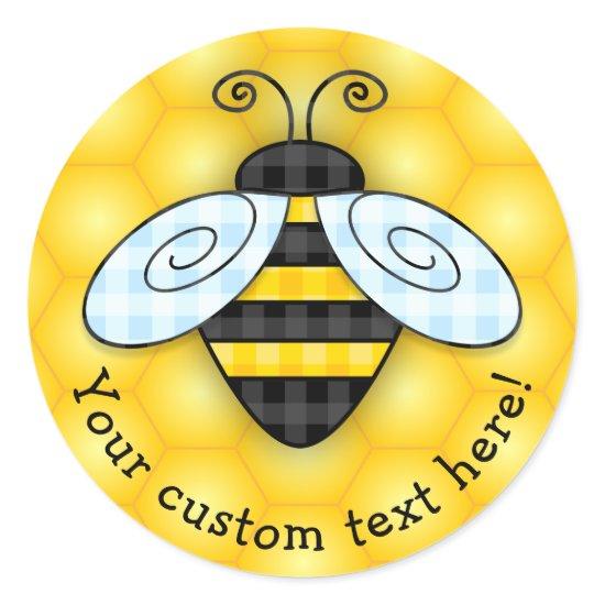 Buzzing Bumblebee and Honeycomb Icon Classic Round Sticker