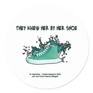 By Her Shoe  Classic Round Sticker