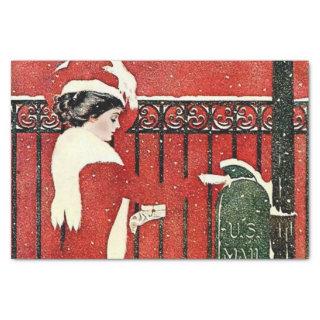 C Coles Phillips “Christmas Card Mail” Tissue Paper