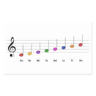 C Major Scale in Treble Clef Kids Music Literacy Rectangular Sticker