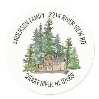 Cabin Mountains | New Home Address Label Sticker