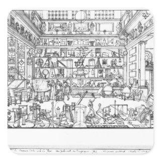 Cabinet of physics, 1687 square sticker