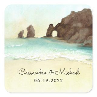 Cabo San Lucas | El Arco | Destination Wedding Rou Square Sticker