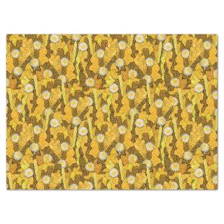 Cacti Camouflage, Floral Pattern, Golden Yellow Tissue Paper