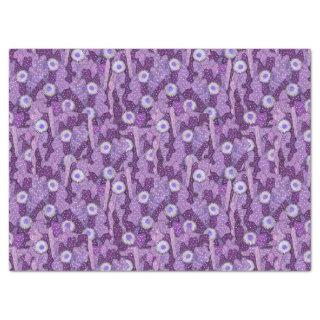 Cacti Camouflage, Floral Pattern, Purple Violet Tissue Paper