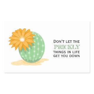 Cactus Flower - Prickly Things Quote Rectangular Sticker