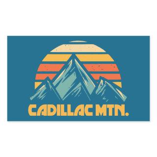 Cadillac Mountain Retro Turquoise Rectangular Sticker