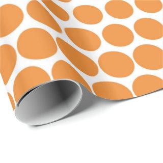 Cadmium Orange Polka Dot Modern White