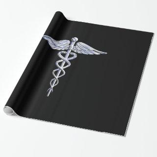 Caduceus Medical Symbol on Black