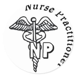 CADUCEUS NP LOGO NURSE PRACTITIONER CLASSIC ROUND STICKER