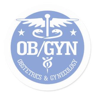 Caduceus OBGYN gift ideas Classic Round Sticker