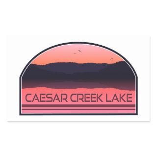 Caesar Creek Lake Ohio Red Sunrise Rectangular Sticker