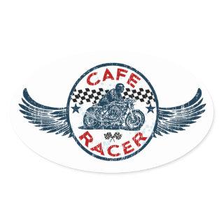 Cafe racer oval sticker