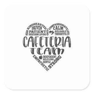 Cafeteria team, lunch lady worker square sticker