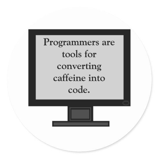 Caffeine into Code Stickers