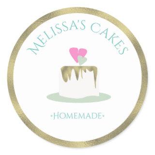 Cake Logo Stickers Homemade Bakery Wedding Cake