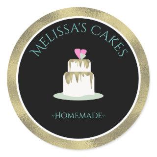 Cake Logo Stickers Homemade Bakery Wedding Tier