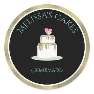 Cake Logo Stickers Homemade Bakery Wedding Tier