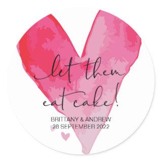 Cake Wedding Favor Let Them Eat Cake Treat Box Classic Round Sticker