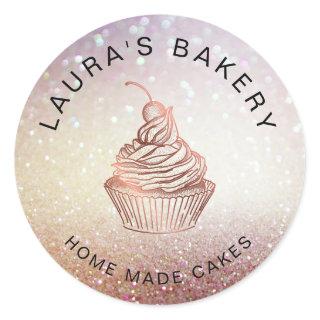 Cakes & Sweets Cupcake Home Bakery Rustic Vintage Classic Round Sticker