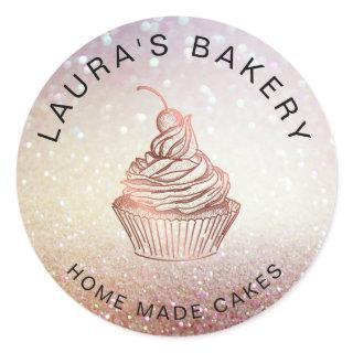 Cakes & Sweets Cupcake Home Bakery Rustic Vintage Classic Round Sticker