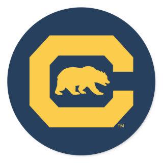 Cal Gold C With Bear Classic Round Sticker