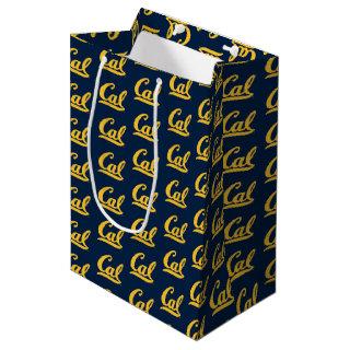 Cal Gold Script Medium Gift Bag