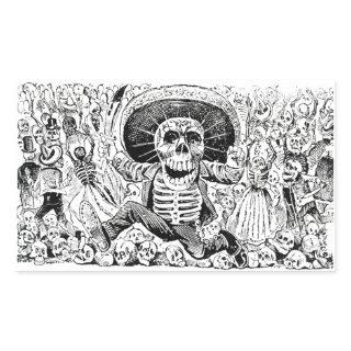 Calavera Oaxaqueña by José Guadalupe Posada 1903 Rectangular Sticker